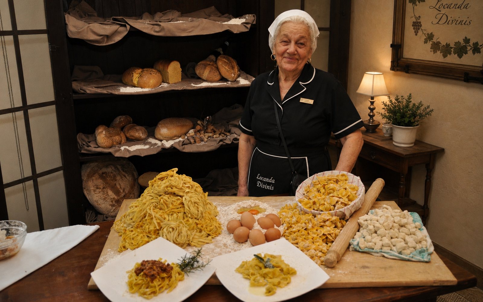 La pasta fatta a mano nella cucina della Locanda Divinis